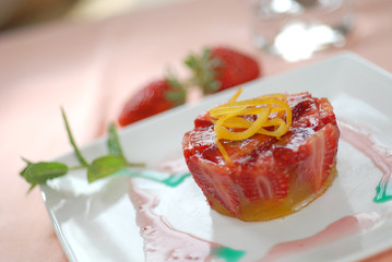 dessert à la fraise