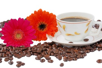 coffe with flowers