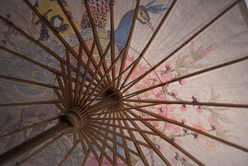 paper parasol from underneath
