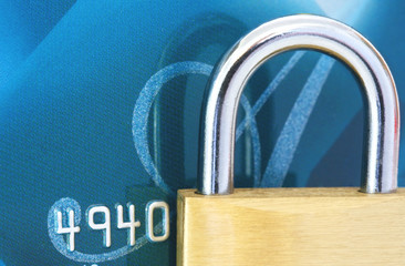 padlock on credit card