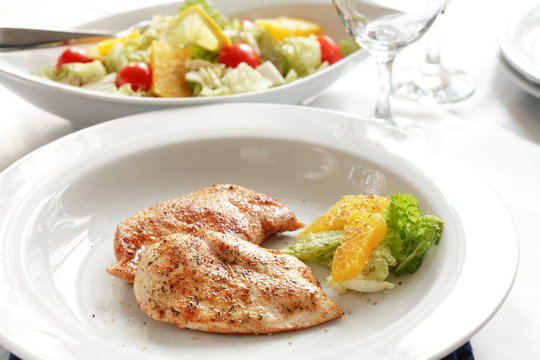 Chicken Medallions With Salad