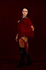 portrait of the young sexual girl on a dark background