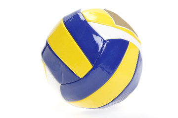 yellow-blue-white ball