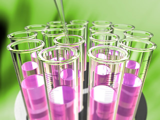 circular rack of analysis test tubes