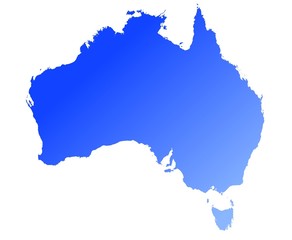 blauwe gradiëntkaart van australië