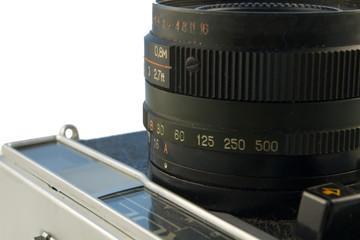 old camera lens close-up