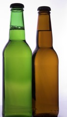 two beer bottles