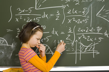 girl at greenboard