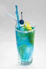 blue drink with citron and blue cherry