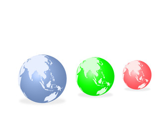three globes