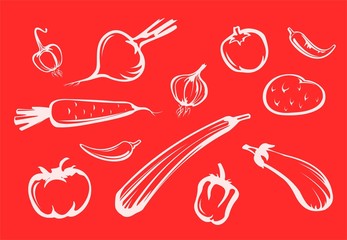 vegetables silhouettes