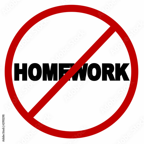 no homework stock image