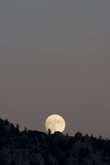 full moon over mountain