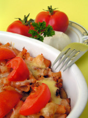 überbackener auflauf