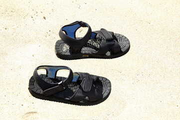 sandals on beach