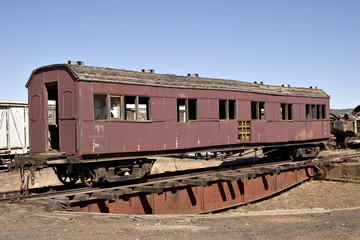 Fototapeta na wymiar train carriage on turntable