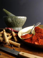 mortar and spices