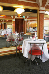 tables, chairs and mirrors
