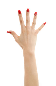 hand with red nails