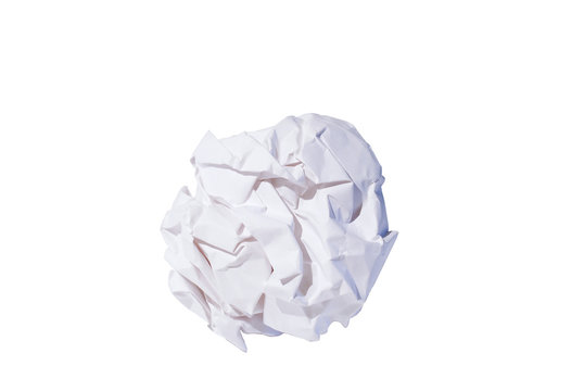 boule de papier blanc froisse