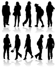 vector silhouettes man and women