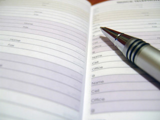 address list and pen