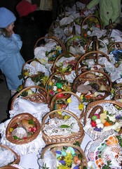 easter-baskets in church