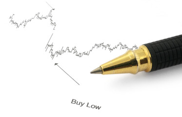 business chart with buy low