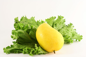 mangoe and green lettuce
