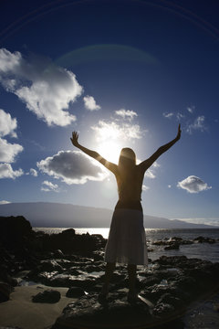 Woman On Maui Beach