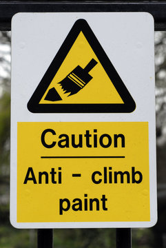 anti climp paint sign