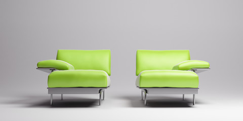 fauteuil vert duo
