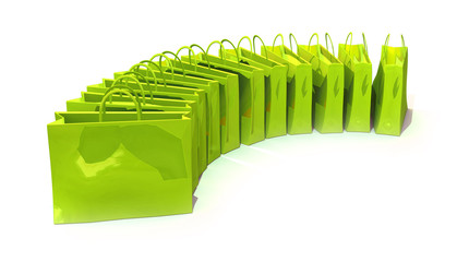 green shop bag line