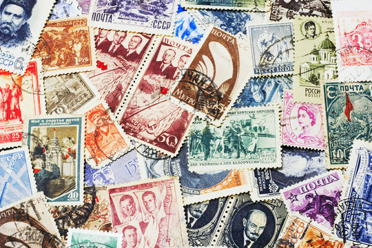 collection of soviet postal stamps