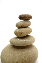 Fototapeta na wymiar White background zen stones balanced. 
