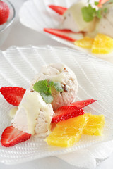 ice cream with fruits