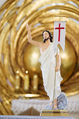 jesus christ sculpture in catholic church - obrazy, fototapety, plakaty