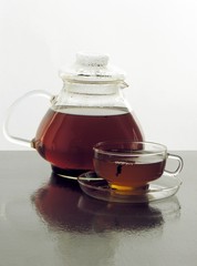 extract of green-tea in a glass tea-cup