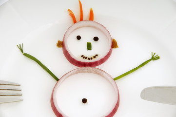 vegetable man on dish