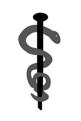 schwarzer äskulapstab - schlange