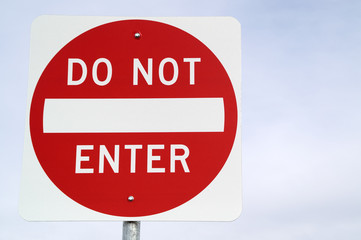 do not enter sign at left