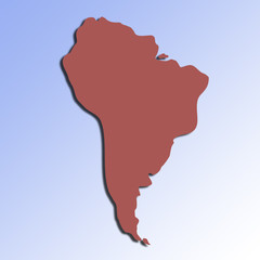 stylized map of south america