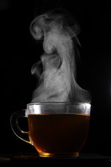 steaming tea