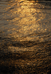 sunlight reflection in water, london uk