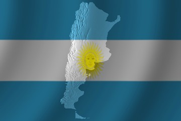 argentine flag with topography