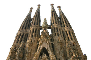 isolated sagrada familia church, barcelona, spain