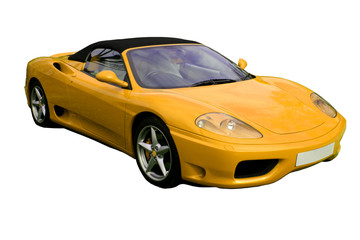 yellow convertible supercar