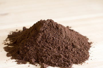 the milled coffee beans