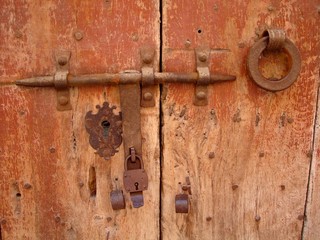 rustic padlocked door