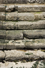 Close-up of crumbling steps in Lisbon, Portugal.